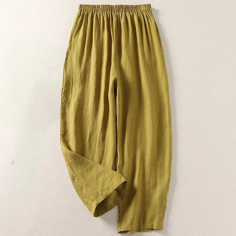 Valerie — Cotton Linen Pants for Women with Elastic Waist and Pockets (4)