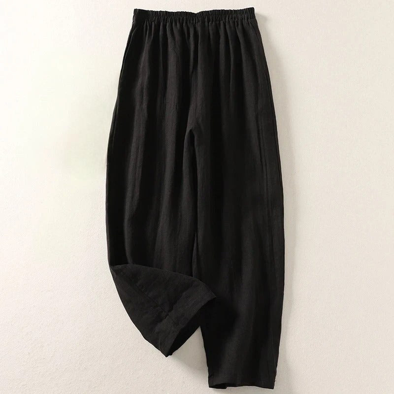 Valerie — Cotton Linen Pants for Women with Elastic Waist and Pockets (5)