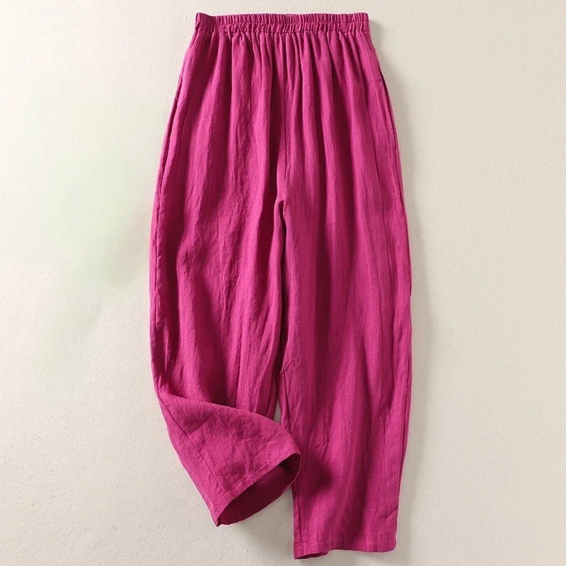 Valerie — Cotton Linen Pants for Women with Elastic Waist and Pockets (6)