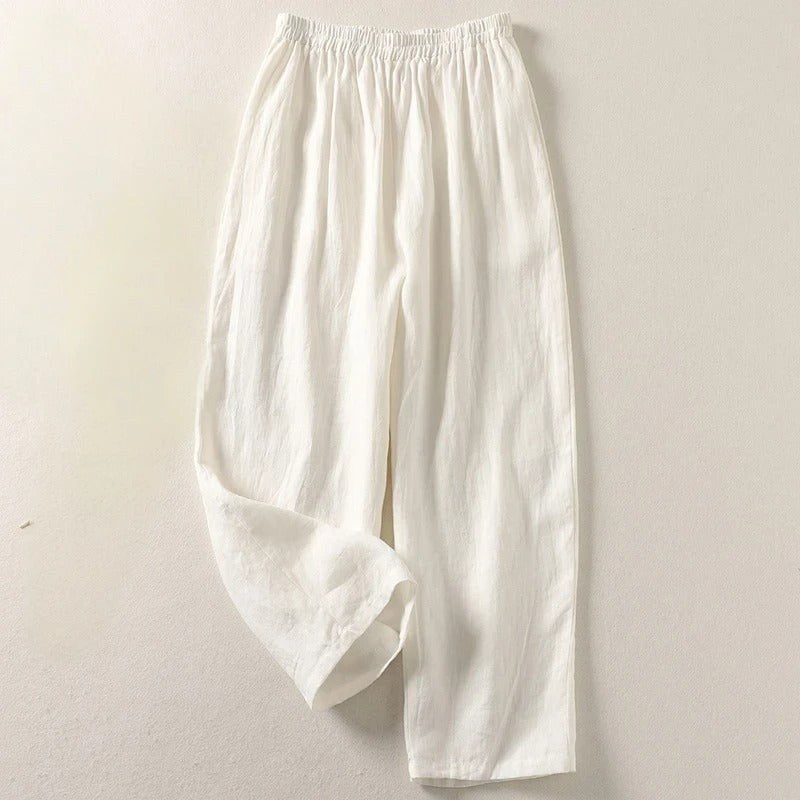 Valerie — Cotton Linen Pants for Women with Elastic Waist and Pockets (7)