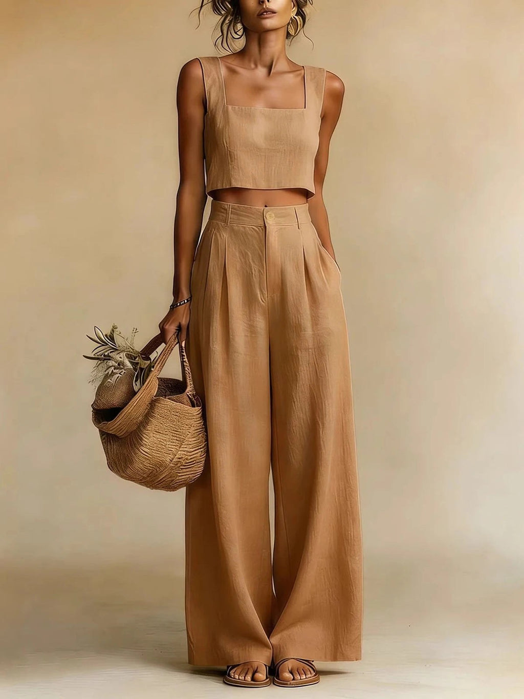 Violette — High Waisted Two Piece Set for Women with Palazzo Pants (3)