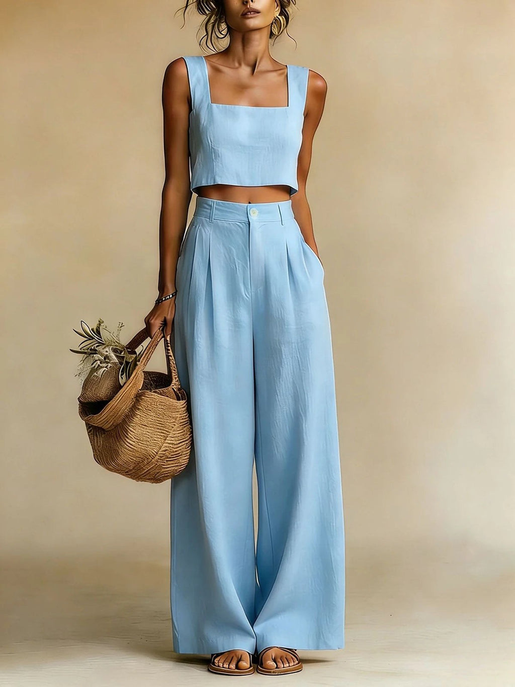 Violette — High Waisted Two Piece Set for Women with Palazzo Pants (4)