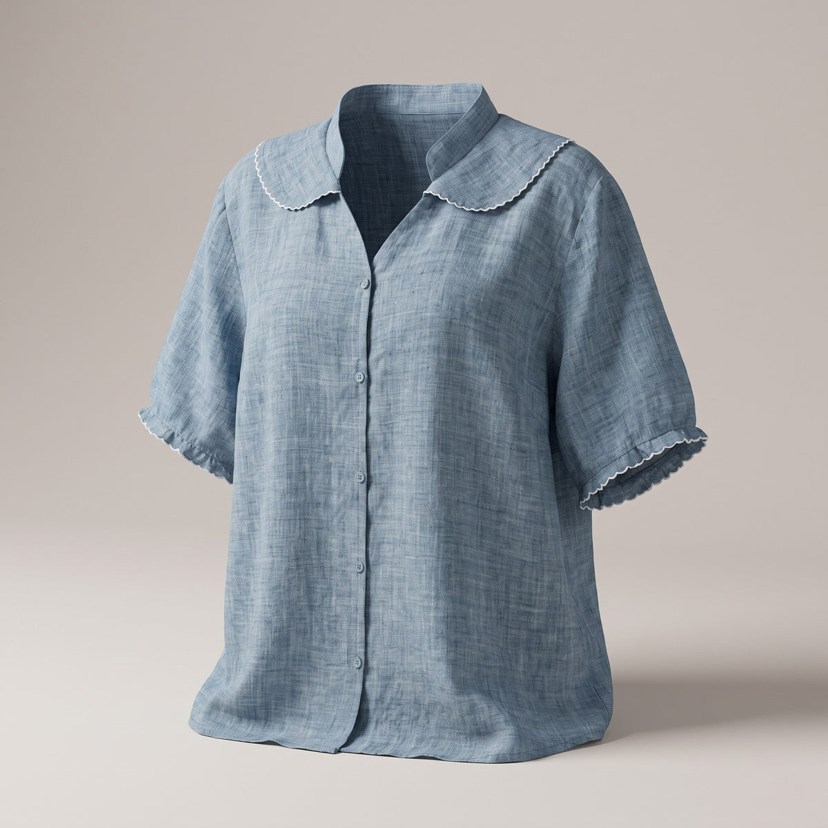Viviane — Linen Blouse for Women with Collar (2)