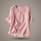 Viviane — Linen Blouse for Women with Collar (5)