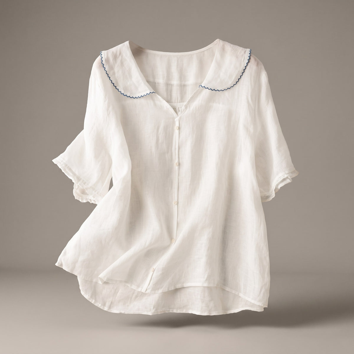 Viviane — Linen Blouse for Women with Collar (6)