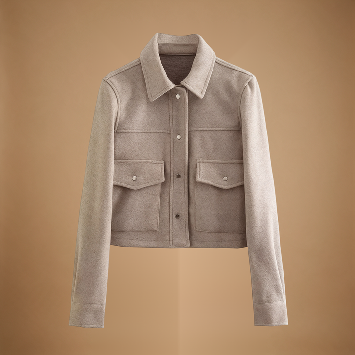 Odette | Button-Front Shirt Collar Jacket for Women