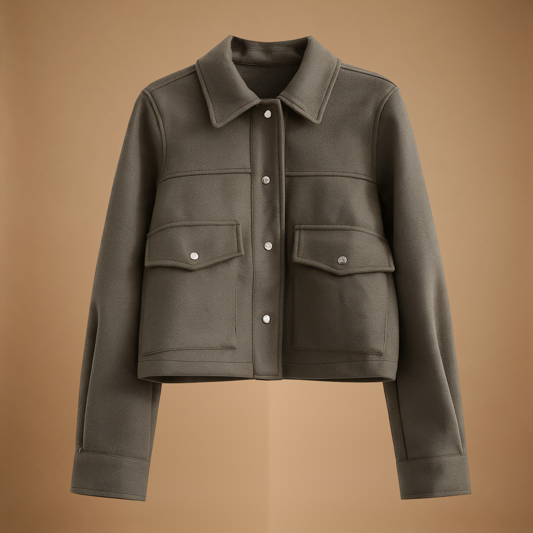 Odette | Button-Front Shirt Collar Jacket for Women