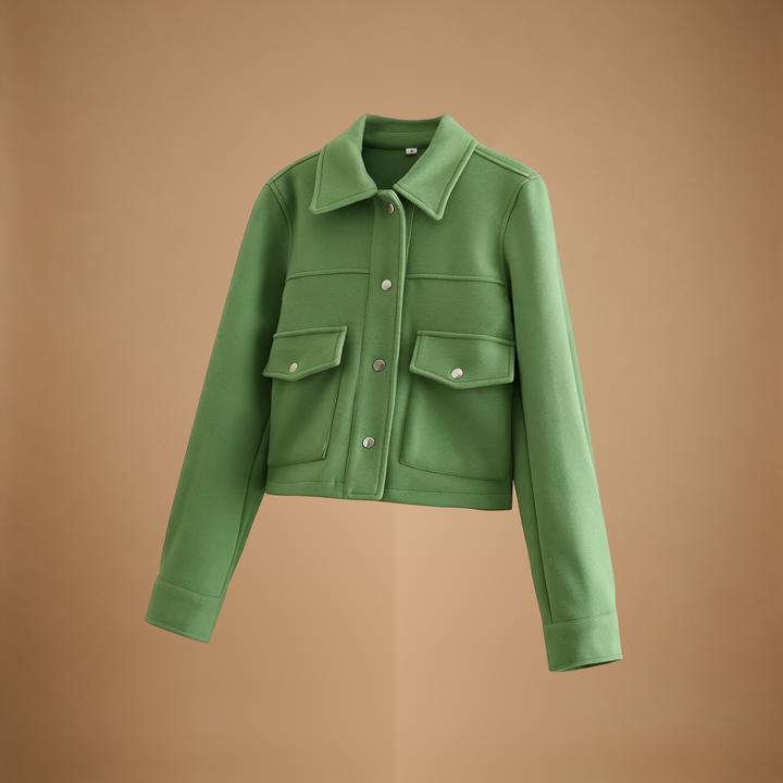 Odette | Button-Front Shirt Collar Jacket for Women