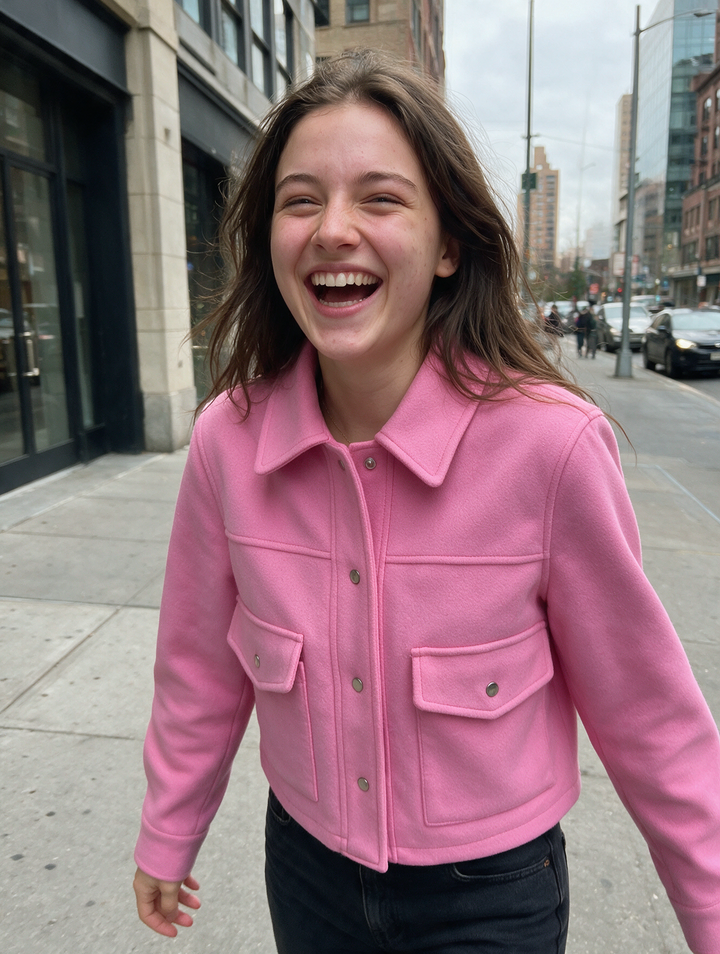Odette | Button-Front Shirt Collar Jacket for Women