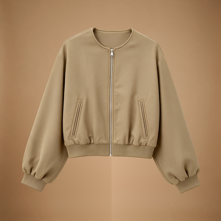 Adeline | Soft Zip-Up Bomber Jacket for Women
