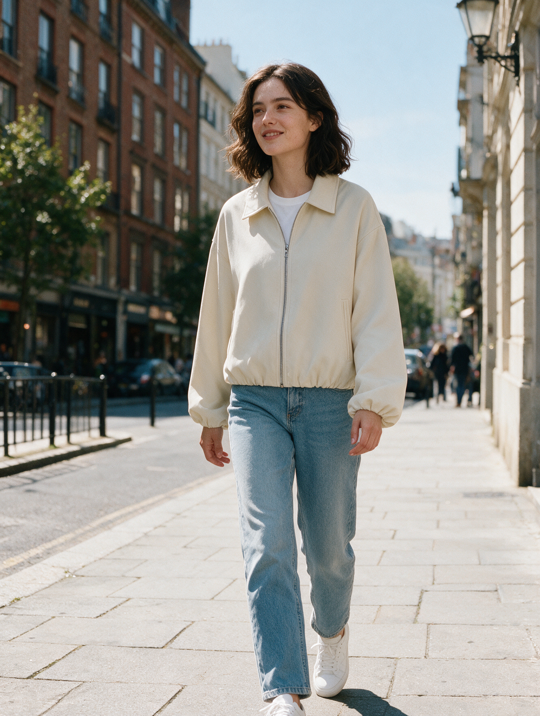 Elodie | Cropped Varsity Bomber Jacket for Women