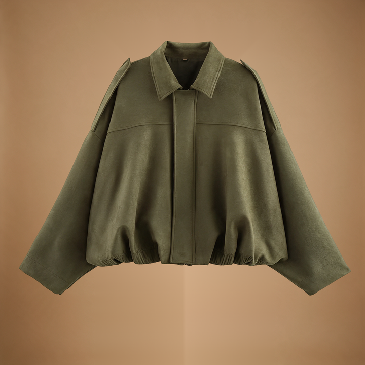 Margaux | Oversized Suede Bomber Jacket for Women