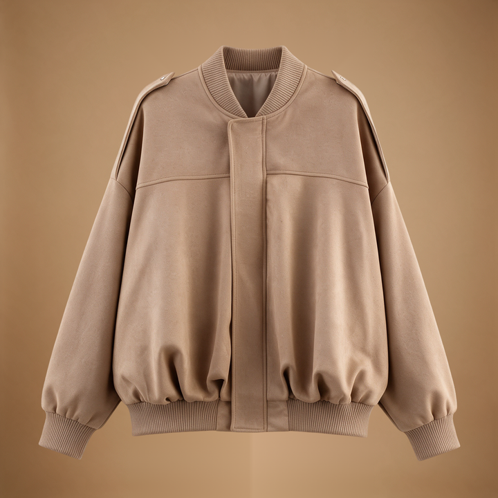 Margaux | Oversized Suede Bomber Jacket for Women