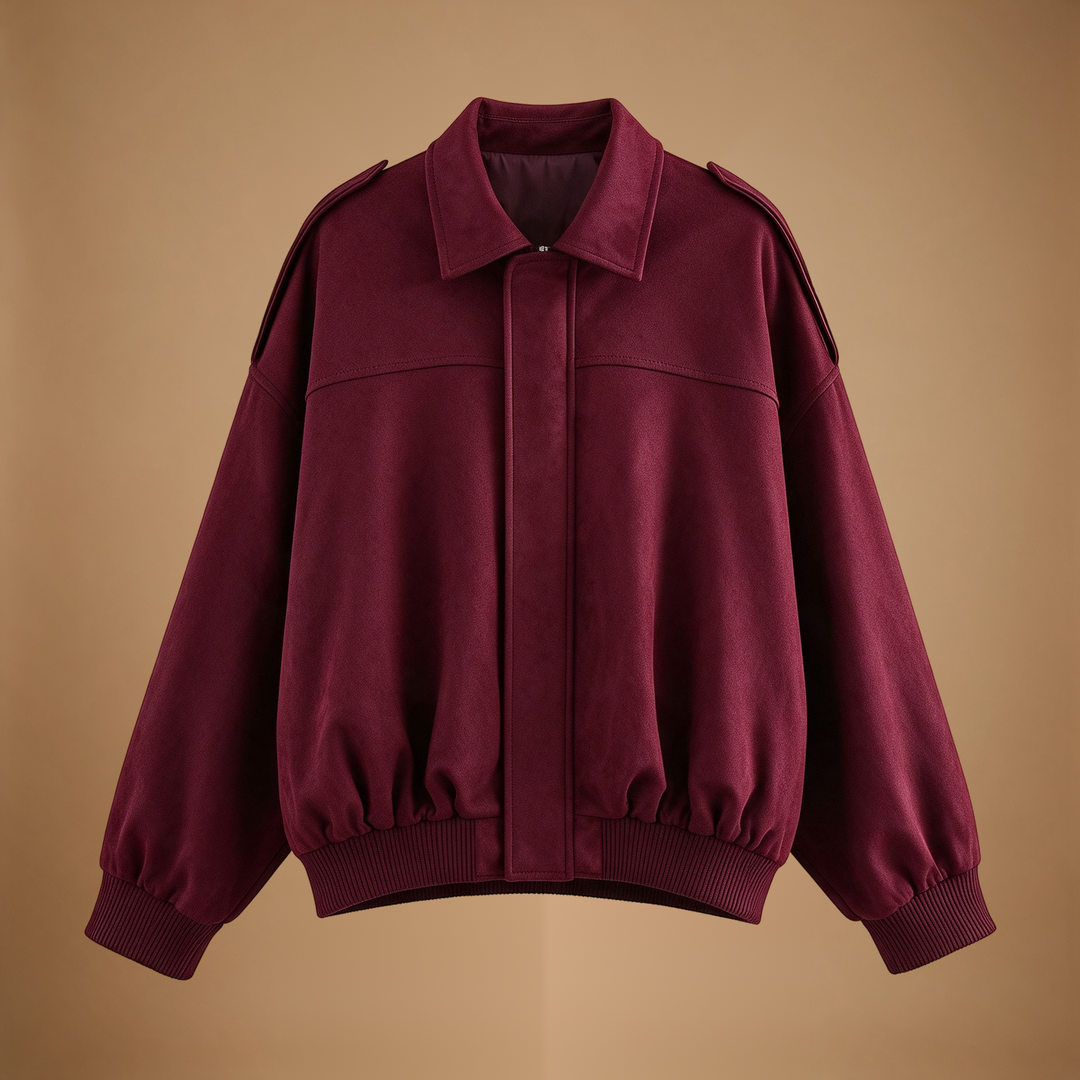 Margaux | Oversized Suede Bomber Jacket for Women
