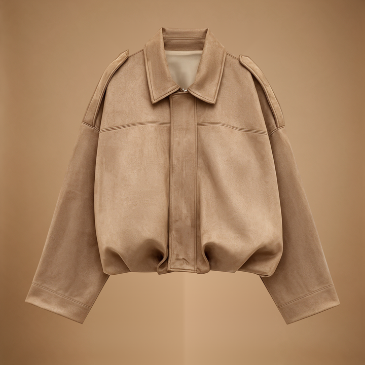 Margaux | Oversized Suede Bomber Jacket for Women