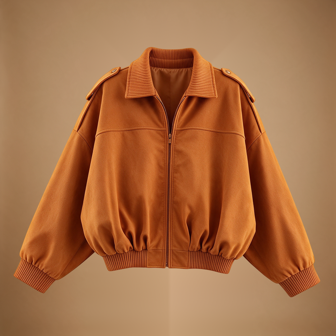 Margaux | Oversized Suede Bomber Jacket for Women