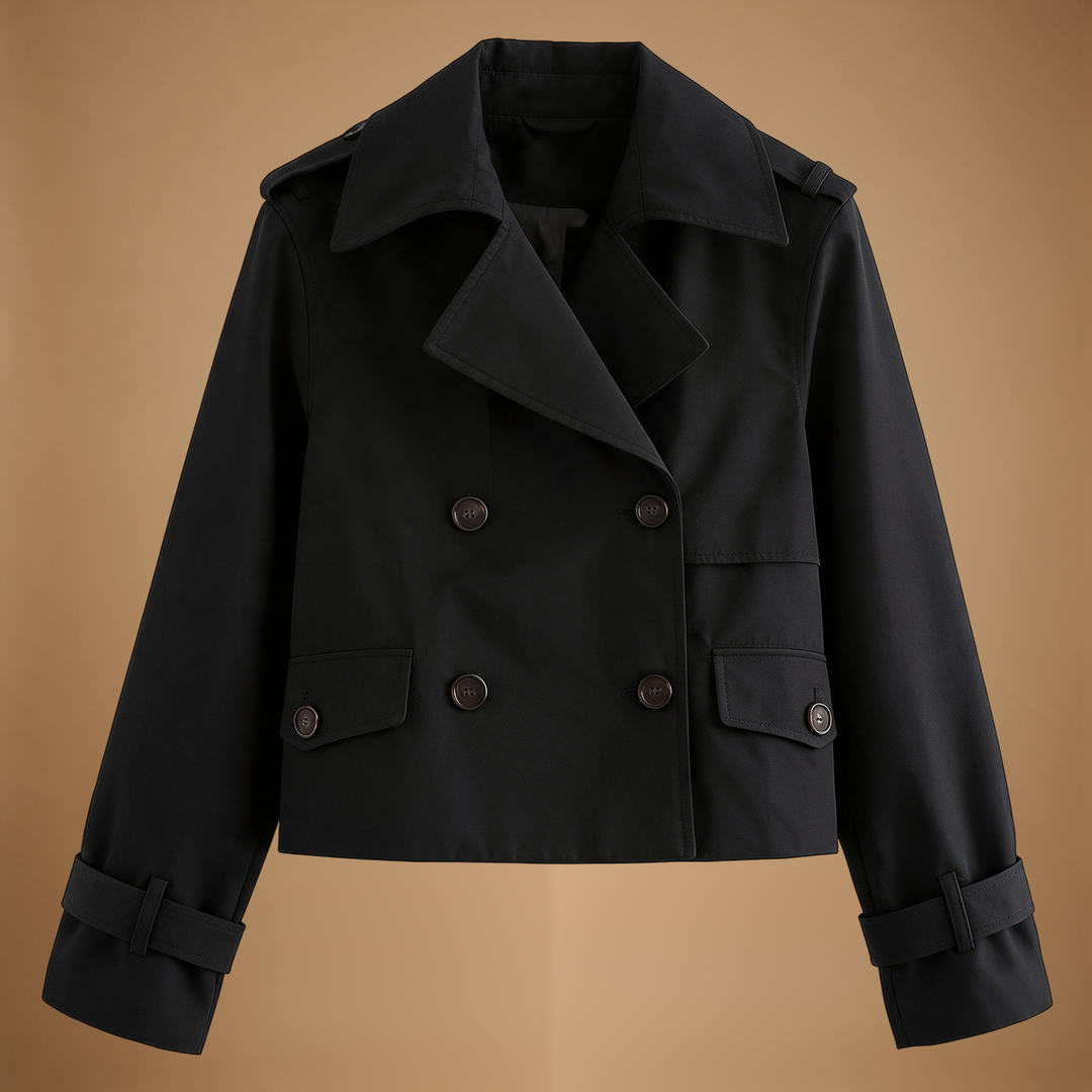 Seraphine | Double-Breasted Cropped Trench Coat for Women