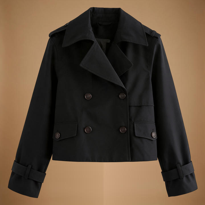 Seraphine | Double-Breasted Cropped Trench Coat for Women