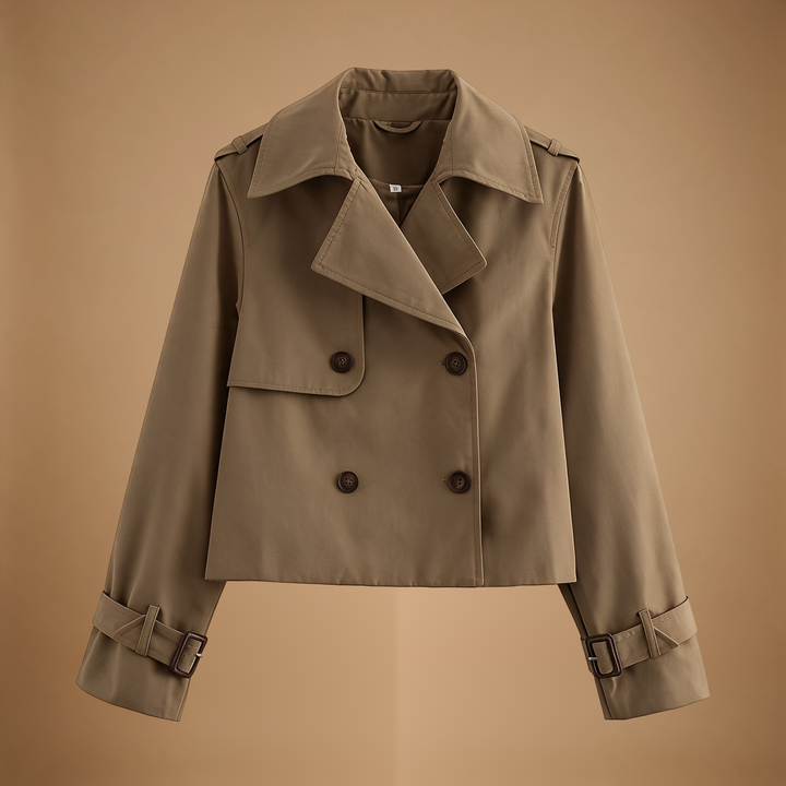 Seraphine | Double-Breasted Cropped Trench Coat for Women