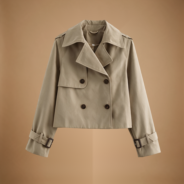 Seraphine | Double-Breasted Cropped Trench Coat for Women