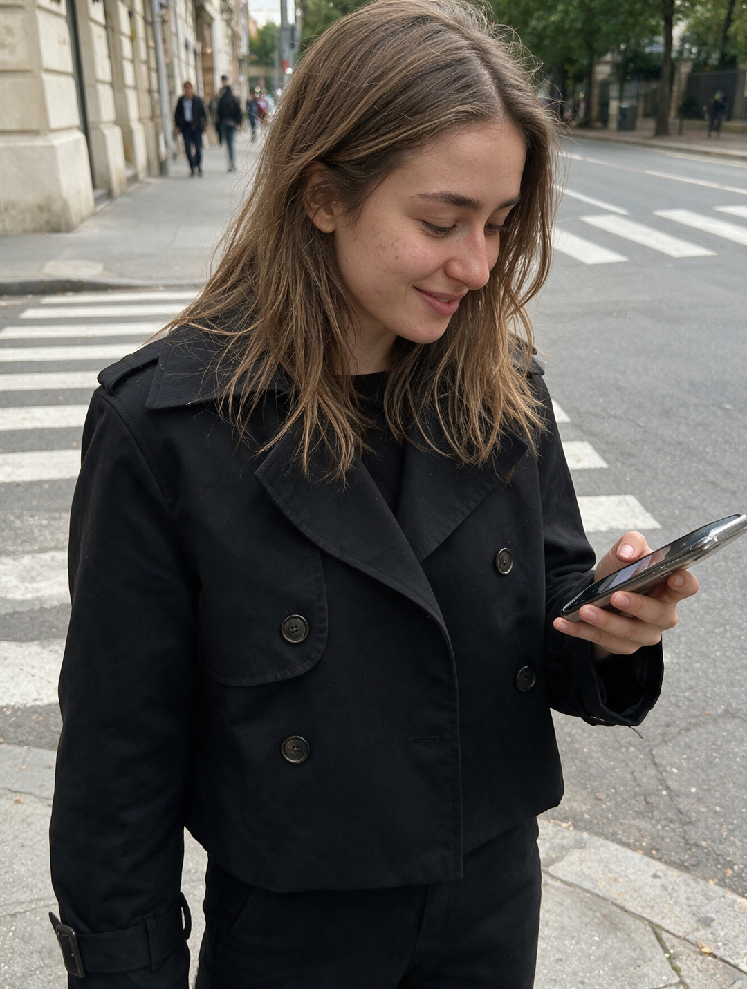 Seraphine | Double-Breasted Cropped Trench Coat for Women