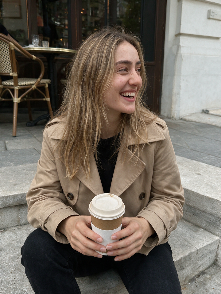 Seraphine | Double-Breasted Cropped Trench Coat for Women